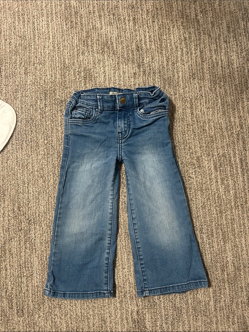 Kids' Blue Denim Wide-Leg Jeans- Riffle Amsterdam